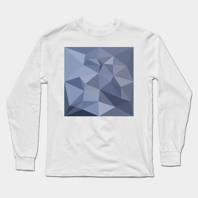 Black Coral Blue Abstract Low Polygon Background Long Sleeve T-Shirt by retrovectors